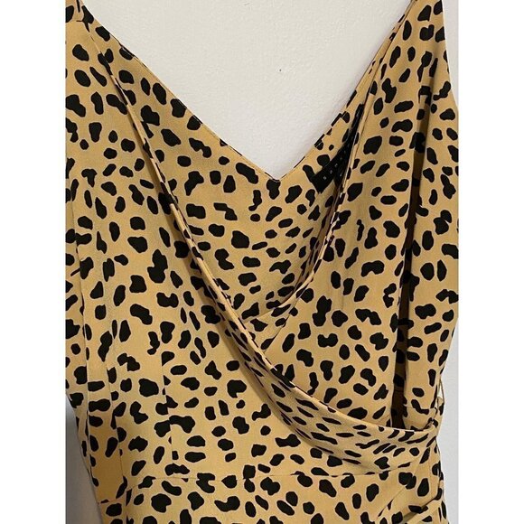Sanctuary Tan & Black Animal Print Wrap Sheath Mini Dress Size Small - Picture 3 of 11